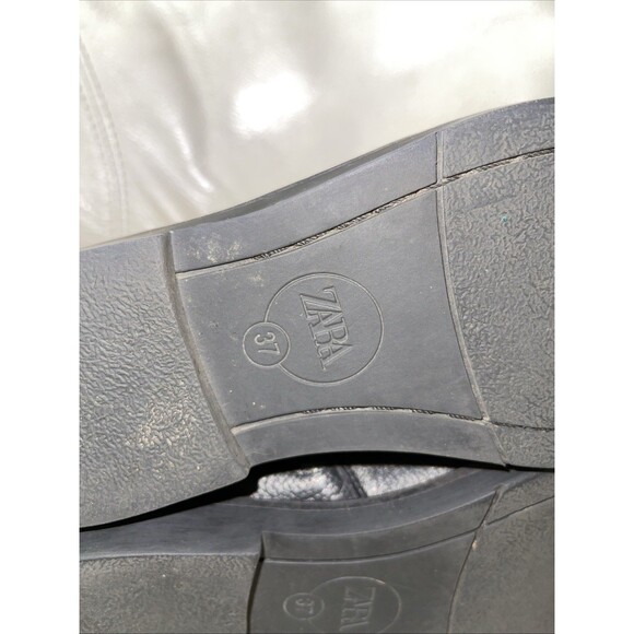 Zara  Ankle Boots Womens Size 37 Chelsea Faux Leather Black - Picture 6 of 10